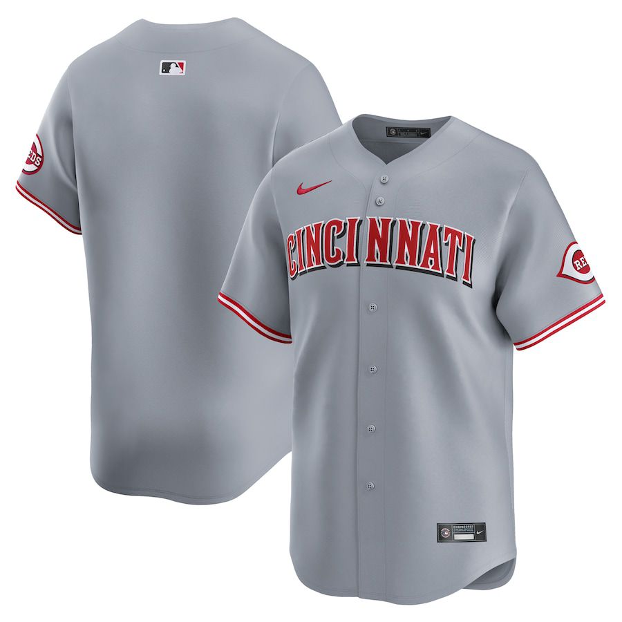 Men Cincinnati Reds Blank Nike Gray Away Limited MLB Jersey